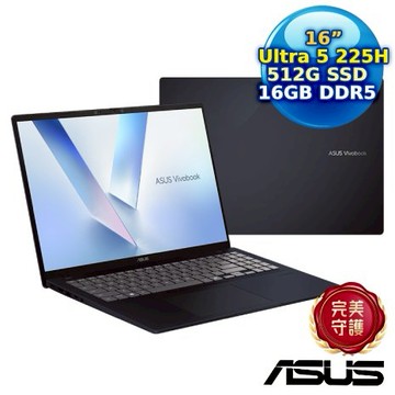 ASUS  Vivobook 16 X1607CA-0021B225H 午夜藍 16吋AI筆電 (Ultra 5 225H/16G/512G PCIe/16/W11)