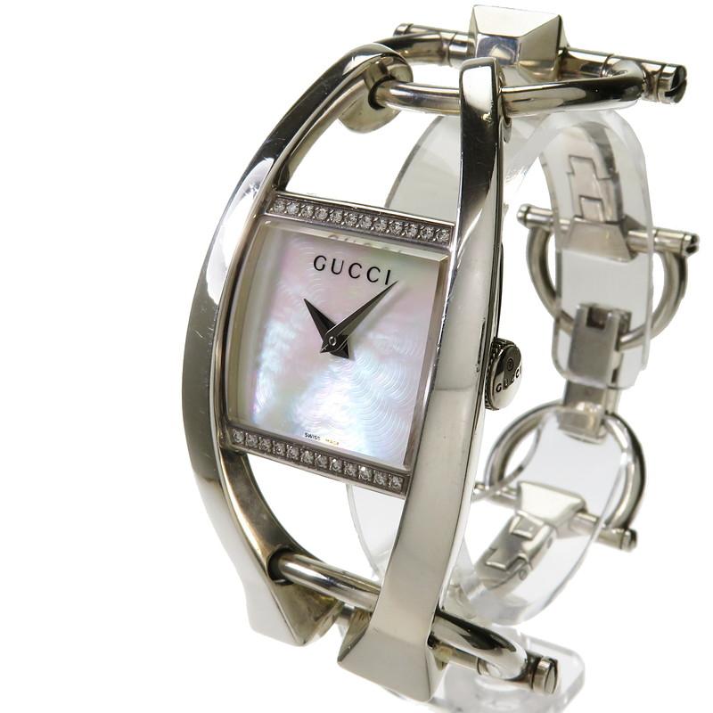 GUCCI グッチ キオド123.5 SV925 電池交換済 時計シェル文字盤