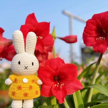 荷蘭 Just Dutch | Miffy 米飛兔 編織娃娃和她的梵谷向日葵洋裝