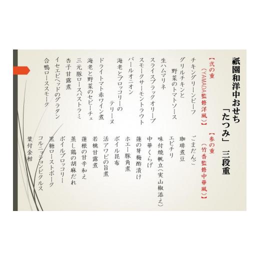 ふるさと納税 京都府 京都市 〔祇園和洋中おせち〕「たつみ」三段重（約3人前）