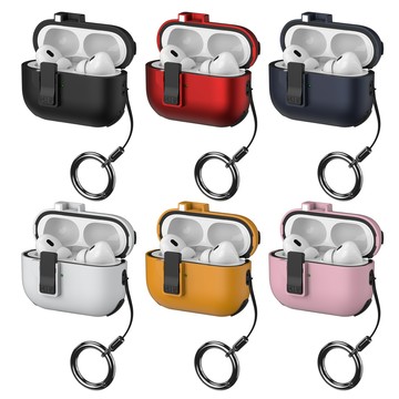 適用於airpodspro2保護套airpods3保護殼蘋果藍牙耳機套盒2/3代耳機殼高級感自動彈蓋鎖扣
