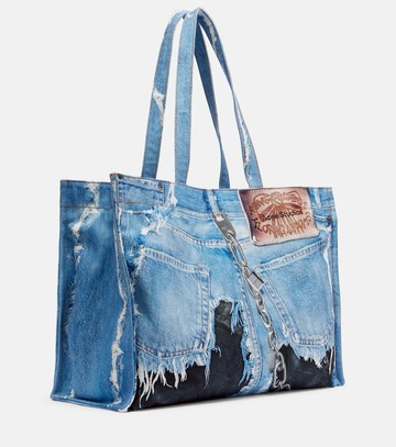 Acne Studios Trompe-l'oeil denim tote bag