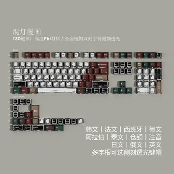 JCM漫畫混燈雙刻透光Pbt原廠鍵帽韓文俄文泰文歐規小語種Wooting【北歐家居生活】