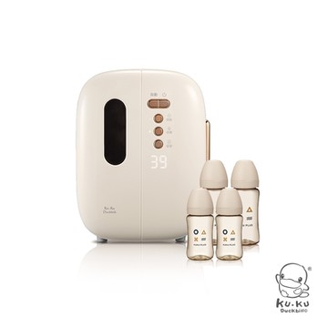KUKU酷咕鴨 紫外線智慧換氣烘乾消毒鍋+PPSU奶瓶2大2中組