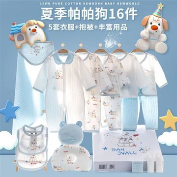 預購 BRIGA xjppg029新生兒初生禮盒寶寶用品純棉套裝送禮滿月見面禮物16件套