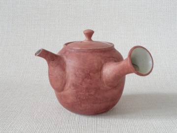 赤繪白百合茶壺