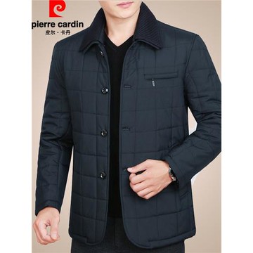 秋冬季新款皮爾卡丹男裝中年男士棉衣外套羽絨棉服中老年爸爸棉襖