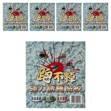 跑不掉補蠅板 強力黏性誘捕蚊蠅 無毒無味配方 安全環保材質  5入