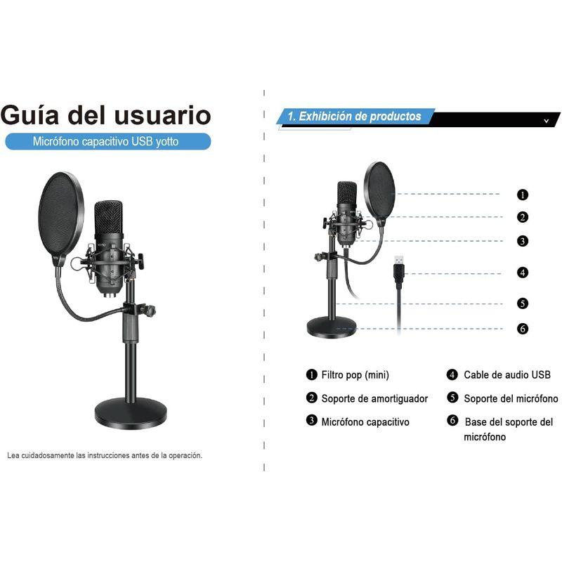 YOTTO USB コンデンサーマイク PC マイク単一指向性マイクSkype 録音 ゲーミング ライブ配信 ゲーム実況 在宅勤務 Wind