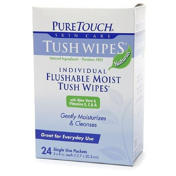 Tush Wipes Flushable 24 CT by Pure Touch Skin Care