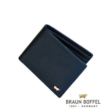 【BRAUN BUFFEL】德國小金牛HOMME-B系列5卡透明窗皮夾-藍色 BF192-B316-NY