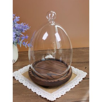 圣誕節永生花玻璃罩 創意蛋糕罩 微景觀花瓶 玩偶古玩擺件防塵罩