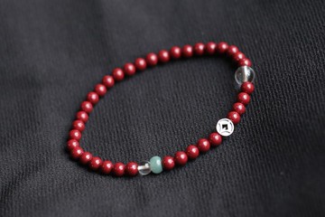 春秋手作 | 4mm高含量硃砂 紫金砂 | 新中式 細款手鏈 本命年