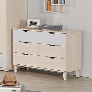 Boden-斯緹3.6尺藍色六斗櫃/六抽收納櫃/置物櫃-109x40x75cm