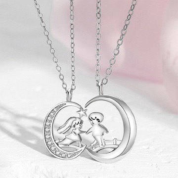 【巴黎精品】現貨+預購 頂級925純銀項鍊鎖骨鏈情人節禮物情侶對鍊配件-七夕鵲橋情侶項鍊2款a1kp17