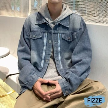 外套休閒情侶外套 牛仔 百搭 牛仔夾克 痞帥潮流寬鬆百搭 牛仔外套 男女外套 夾克 BCJM1008【FIZZE】