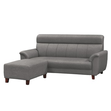 IHouse-灰太郎 舒適減壓高回彈 貓抓皮沙發 3人+腳椅深灰#6713