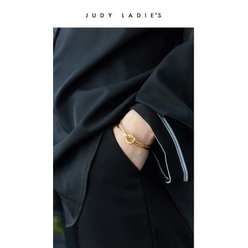 judy小眾設計愛心永生結手鐲 女開口極簡歐美簡約手鐲情人節禮物