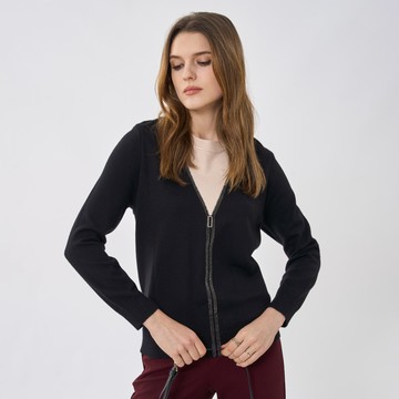 CLL巧玲瓏 極簡高雅撞色針織衫(黑色) 5148404