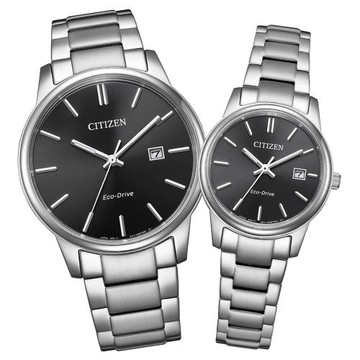 CITIZEN星辰 PAIR系列 簡約時尚 光動能對錶 (BM6978-93E+EW2318-90E)