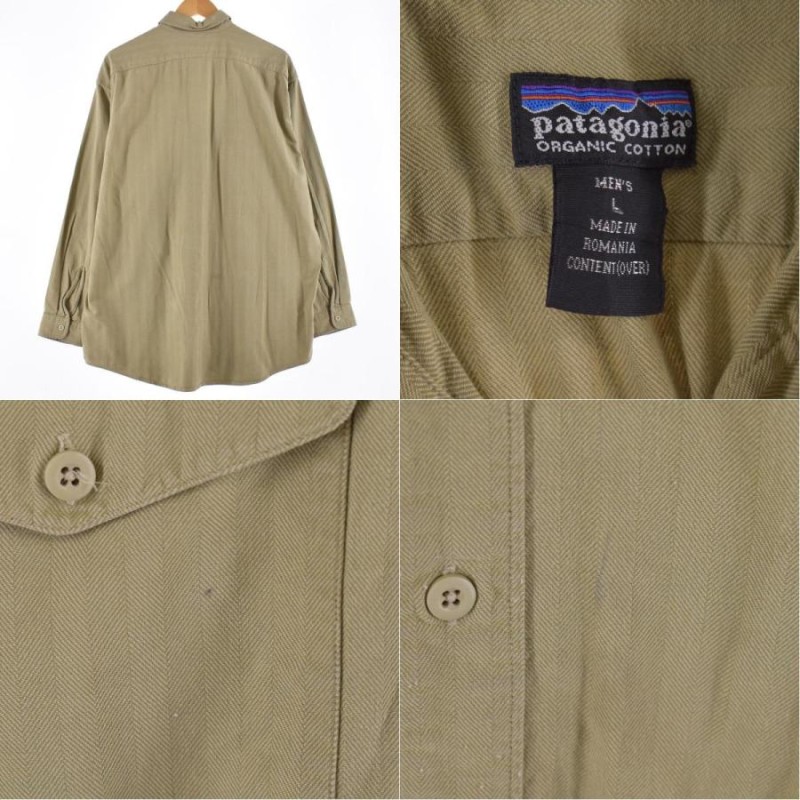 古着 パタゴニア Patagonia ORGANIC COTTON オーガニックコットン ヘリンボーン 長袖 コットンシャツ メンズL  /eaa283221 | LINEブランドカタログ