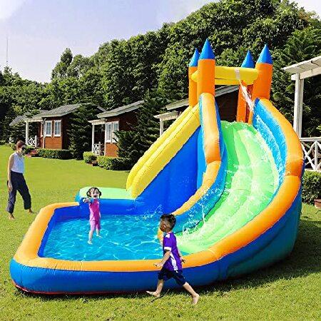 Doctor Dolphin Inflatable Bounce House with Slide for Kids Toddlers Blow Up Bouncy House with Blower and Ball Pit Inflatable Bouncers for Kids 12