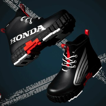 XPRESOLE HONDA 全防水咖啡靴 Evo2 - 黑曜飛翼_積木靴大杯 男生US10