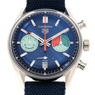 TAG HEUER 豪雅 CARRERA 系列Skipper計時腕錶(CBS2213.FN6002)x藍x39mm