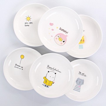 餐碟吐骨碟家用陶瓷餐桌垃圾渣盤飯桌小碟子骨頭碟吐骨盤6寸盤子