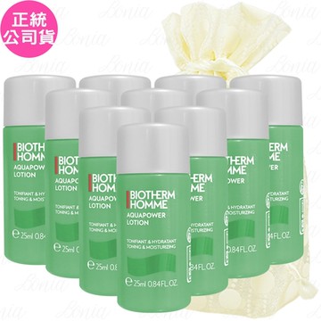 BIOTHERM 碧兒泉 男仕活泉保濕機能水(25ml)*10旅行袋組(公司貨)