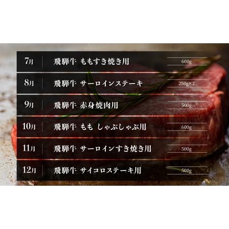 ふるさと納税 飛騨牛 12ヶ月定期便 12回お届け 1年 赤身 ステーキ すき焼き しゃぶしゃぶ 焼肉 小間切れ 訳あり 切り落とし 霜降り 赤身 国産牛 .. 岐阜県飛騨市