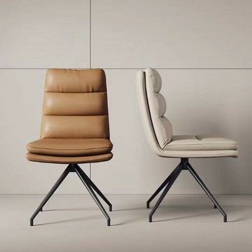 ??快速出貨?? 公司貨 簡約現代靠背椅輕奢北歐椅子可旋轉餐椅家用休閑皮革凳子餐桌轉椅