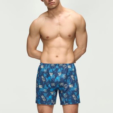 Mr.DADADO-環遊世界 4L印花四角男內褲(深藍色)GHQ529DB