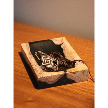 辦公室桌上裝飾U盤鑰匙收納ins擺件木化石小飾品耳環收納盒置物盤