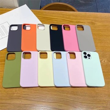 超輕超薄親膚液態硅膠適用于蘋果15/14/13/12iPhone手機殼夏日薄荷綠軟糯輕薄手感顏值在線防摔大孔新款