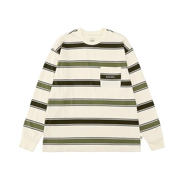 A[S]USL MULTI COLOR BORDER L/S TEE / ASUSL 日系 寬鬆 復古 條紋長袖