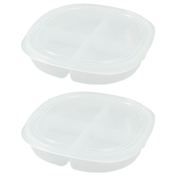 冰箱肉類食材分格保鮮盒 圓形透明色 400ml  2個  1入