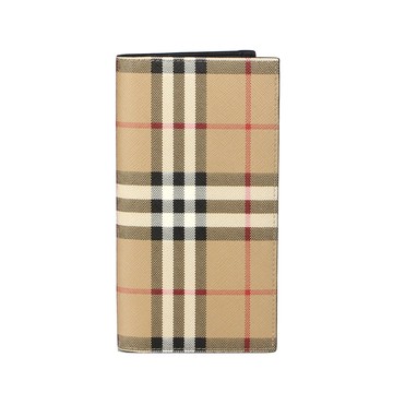 BURBERRYVintage check 經典格紋對開長夾(卡其)