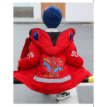 男童羽絨棉服2025冬季新款兒童蜘蛛俠眼鏡棉衣男孩加厚中長款棉襖