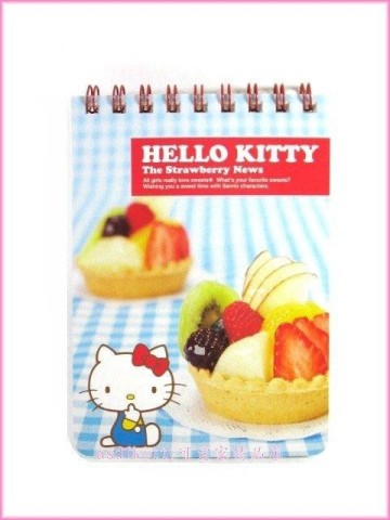 asdfkitty*日本製 KITTY 水果蛋糕 記事本 筆記本-正版商品