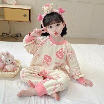 兒童體睡衣 可愛睡衣 保暖睡衣 女童連體睡衣春秋冬季睡袋兒童女孩寶寶兒童秋款秋裝防著涼家居服『ZW4997』