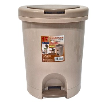 大哈波兩用垃圾桶 17L  330 x 290 x 365mm  BI-5938  1個  奶茶色 + 咖色