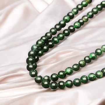 老花青翡翠珠鏈項鍊 | 天然緬甸玉翡翠A貨 | 送禮