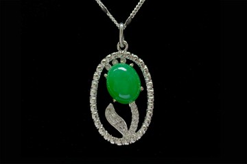 【朗色林實驗室翡翠】台灣 longserving 花卉造型項鍊