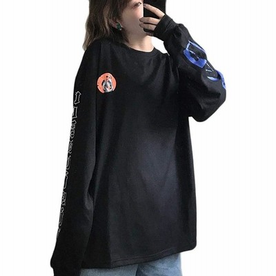 Lytdtシャツ レディース 可愛い 黒 パーカー 長袖tシャツ 韓国風パーカー カットソー 薄手 トレーナー ストリート系 原宿風ブラッ 通販 Lineポイント最大get Lineショッピング