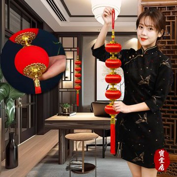 寶堂居 6入小紅燈籠 新年吊飾-8.5公分#117(新春過年掛飾/流蘇開運掛飾/開運招財/入厝/室內裝飾掛件)