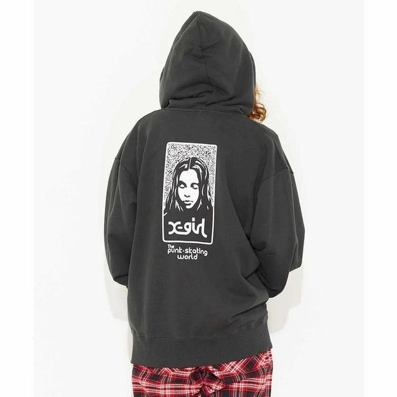 トップス X-girl NOISE FACE ZIP UP SWEAT HOODIE エックスガール X-GIRL NOISE FACE ZIP UP SWEAT HOODIE ノイズ