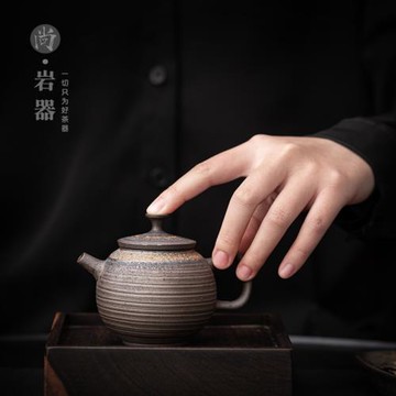 復古粗陶茶壺中式陶瓷泡茶壺仿柴燒單壺個人茶具泡茶器家用陶壺