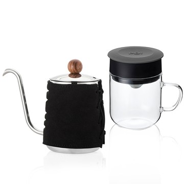 PO: 丹麥DIY手沖咖啡二件組(手沖咖啡壺-共2色/咖啡玻璃杯240ml-共4色)