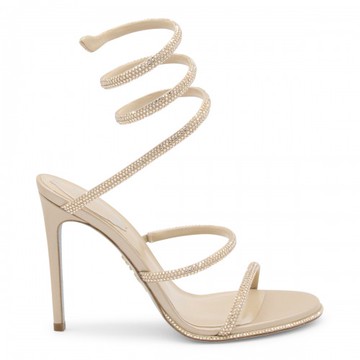Rene Caovilla - Beige And Gold-tone Leather Blend Cleo Sandals 38